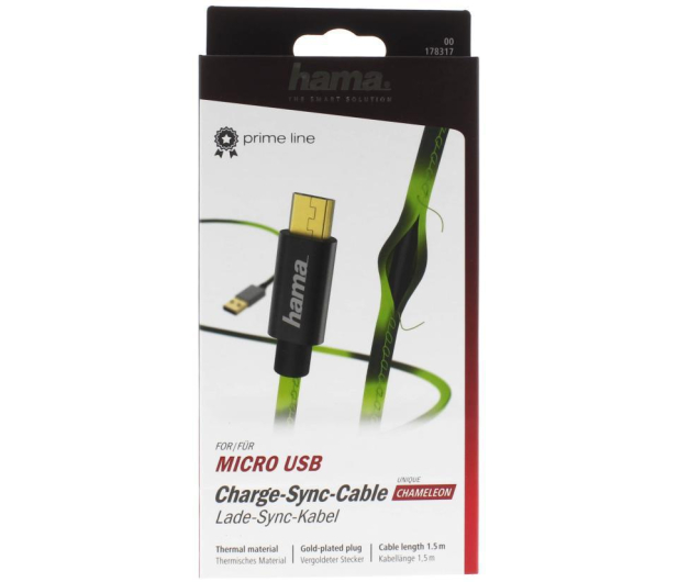 HAMA USB-microUSB 1,5M CHAMELEON zielony - 1382109 - zdjęcie 4